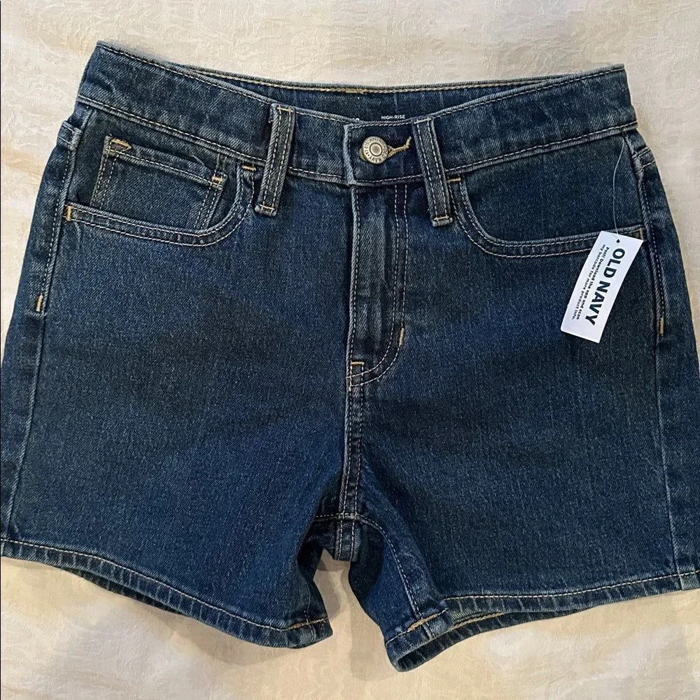 Old Navy Kids Blue Denim Jeans Shorts High Rise Size 12